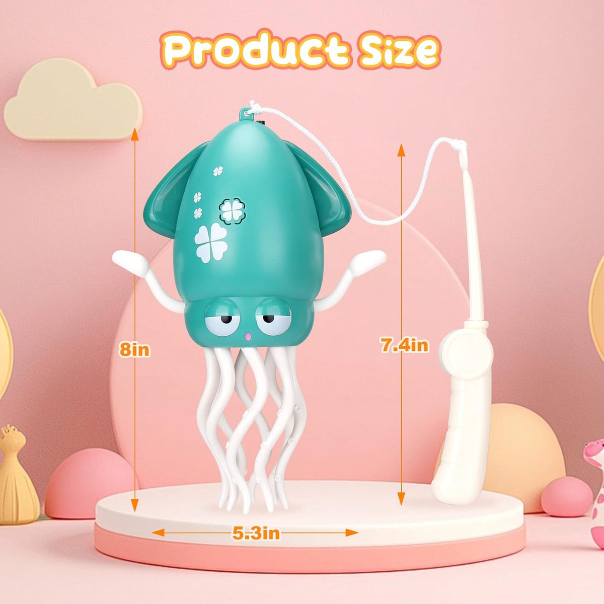 Magic Electric Dancing Octopus Toy with Led Light and Music,Playful Automatic Evasion Crawling