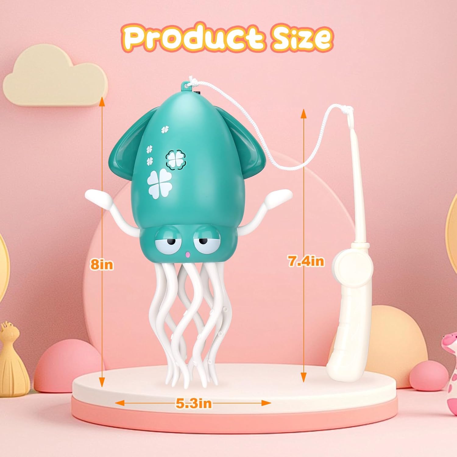 Magic Electric Dancing Octopus Toy with Led Light and Music,Playful Automatic Evasion Crawling