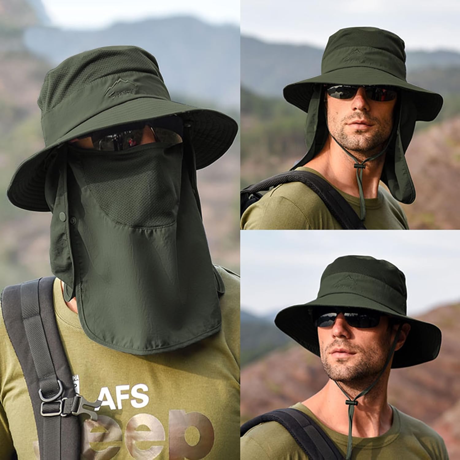 Sun Hats for Men Women Fishing Hat UPF 50+ Breathable Wide Brim Summer UV Protection Hat