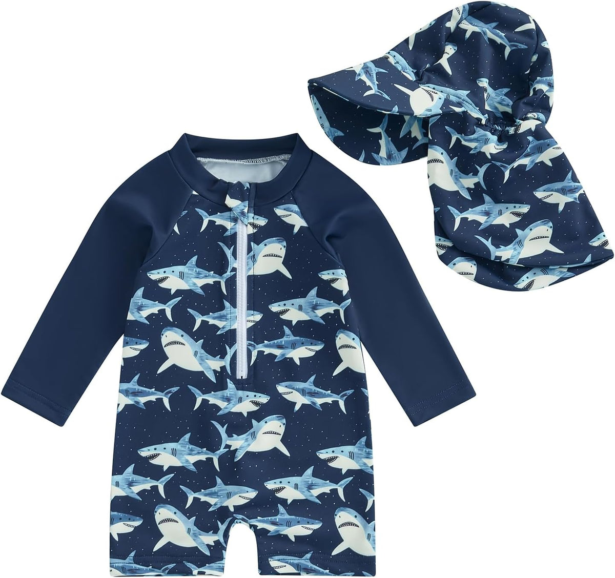 Hnyenmcko Baby/Toddler Boy Rash Guard Swimsuit Long Sleeve One Piece Zipper Swimwear Sunsuit Infant