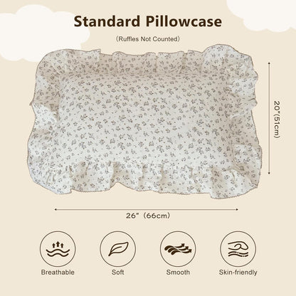 BuLuTu Blue Plumbago Floral Print Kids Pillowcases Fits Standard Size Pillow, Oeko-TEX Certified