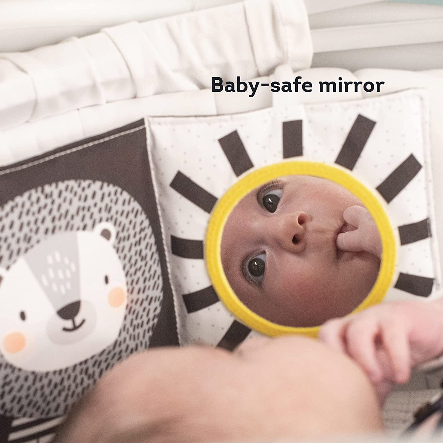 Taf Toys Newborn Soft Activity Book Black & White High Contrast Baby Book Infant Sensory Toys Tummy