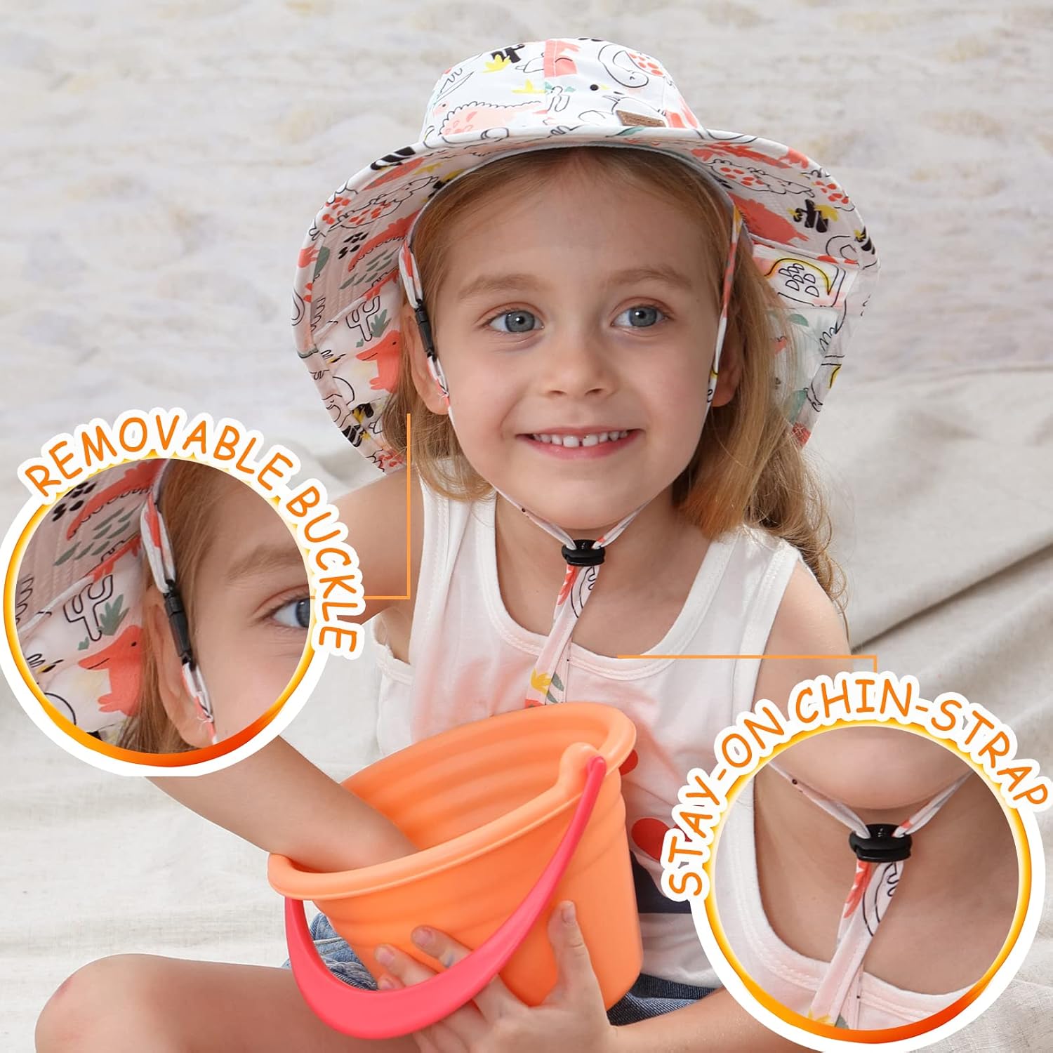 XIAOHAWANG Girls Sun Hat Baby Beach Hats Boys UPF 50+ Kids Summer Protection Cap Toddler Breathable
