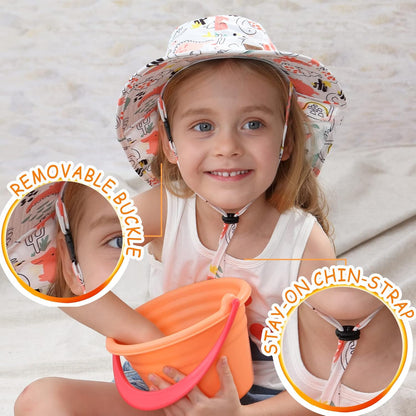 XIAOHAWANG Girls Sun Hat Baby Beach Hats Boys UPF 50+ Kids Summer Protection Cap Toddler Breathable