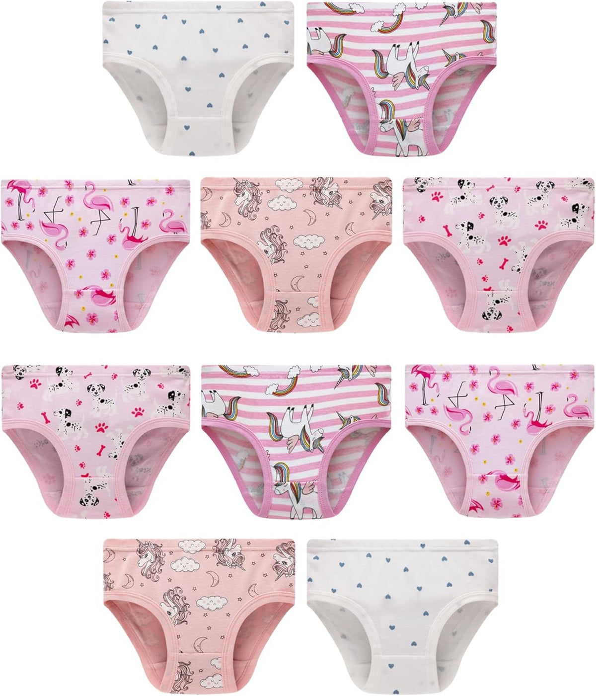 Cadidi Dinos Little Girls' Soft Cotton Underwear Kids Cool Breathable Comfort Panty Briefs Toddler