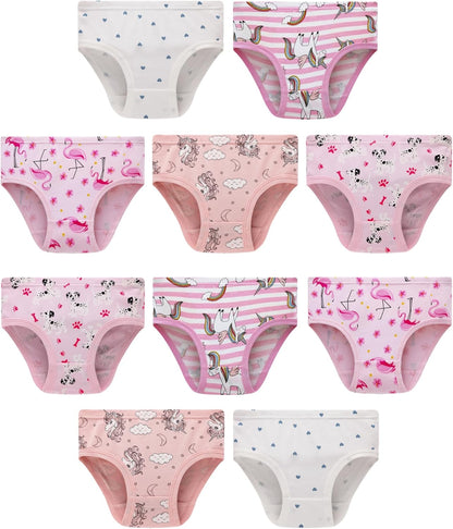 Cadidi Dinos Little Girls' Soft Cotton Underwear Kids Cool Breathable Comfort Panty Briefs Toddler