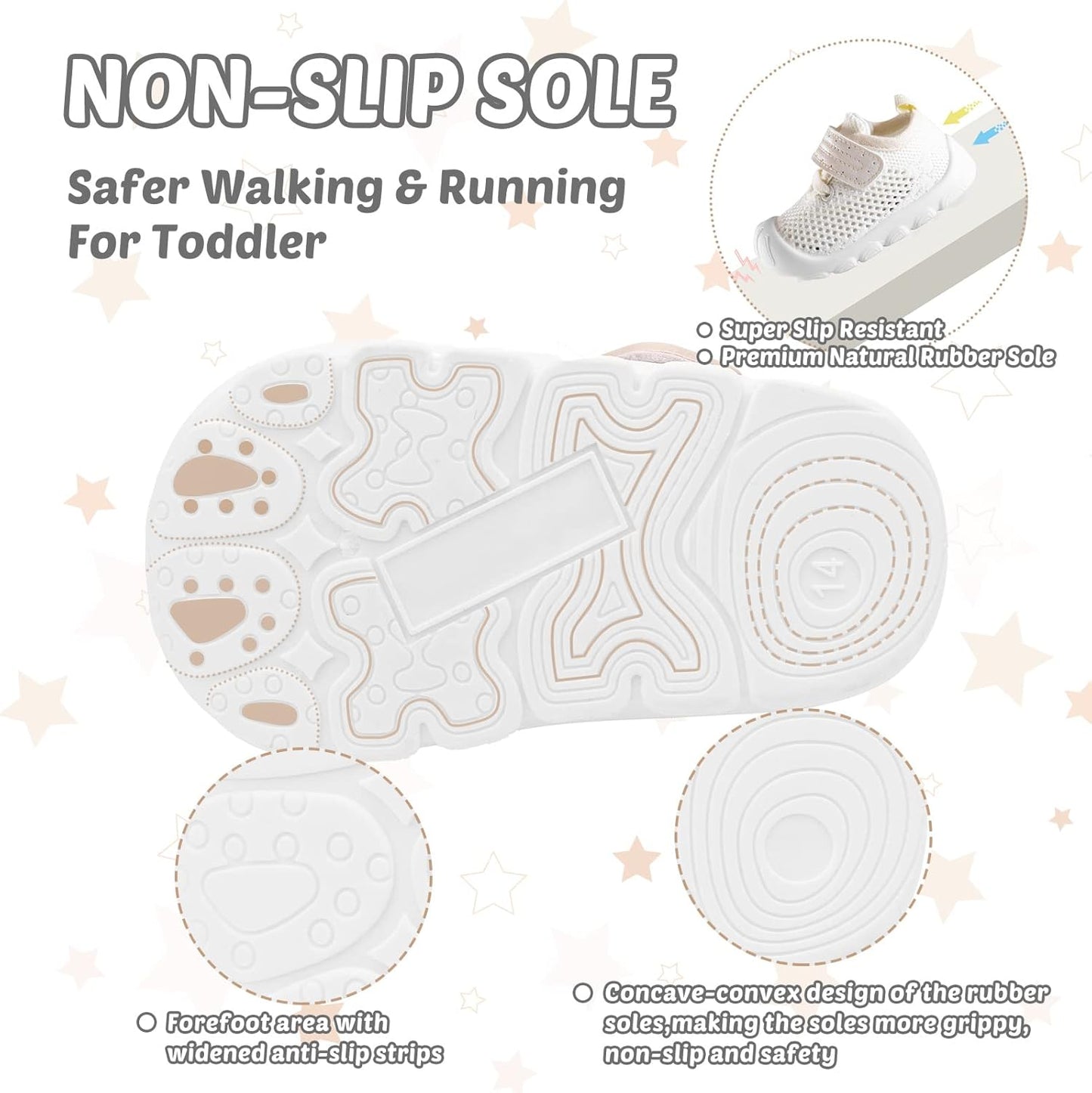 Baby Walking Shoes Toddler Girl Boy Soft Sole Breathable Mesh Slip on Summer Wide Shoes Infant
