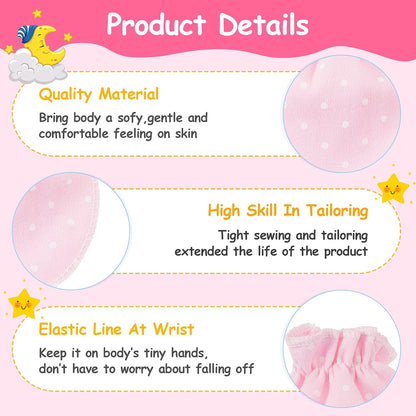 Geyoga 24 Pairs Newborn Baby Mittens Cute No Scratch Mittens Soft Elastic Infant Girl Gloves for