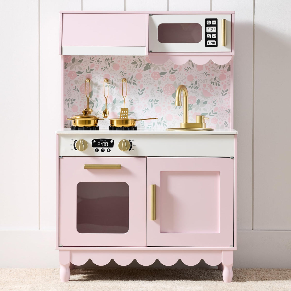 Best Choice Products Toddler Kitchen Playset, Wooden Cottage Kids Play Kitchen with 5 Accessories