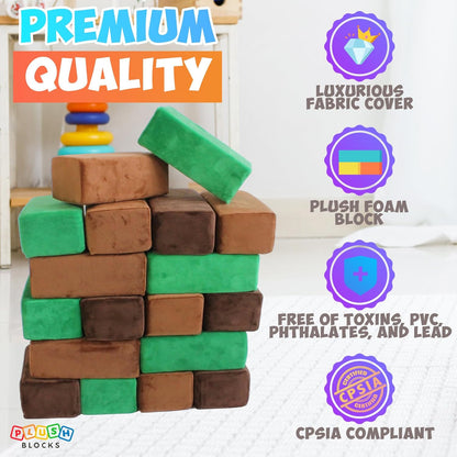 The Original Premium Plush Building Block for Kids - Certified Safe Foam Blocks in Luxuriously Soft