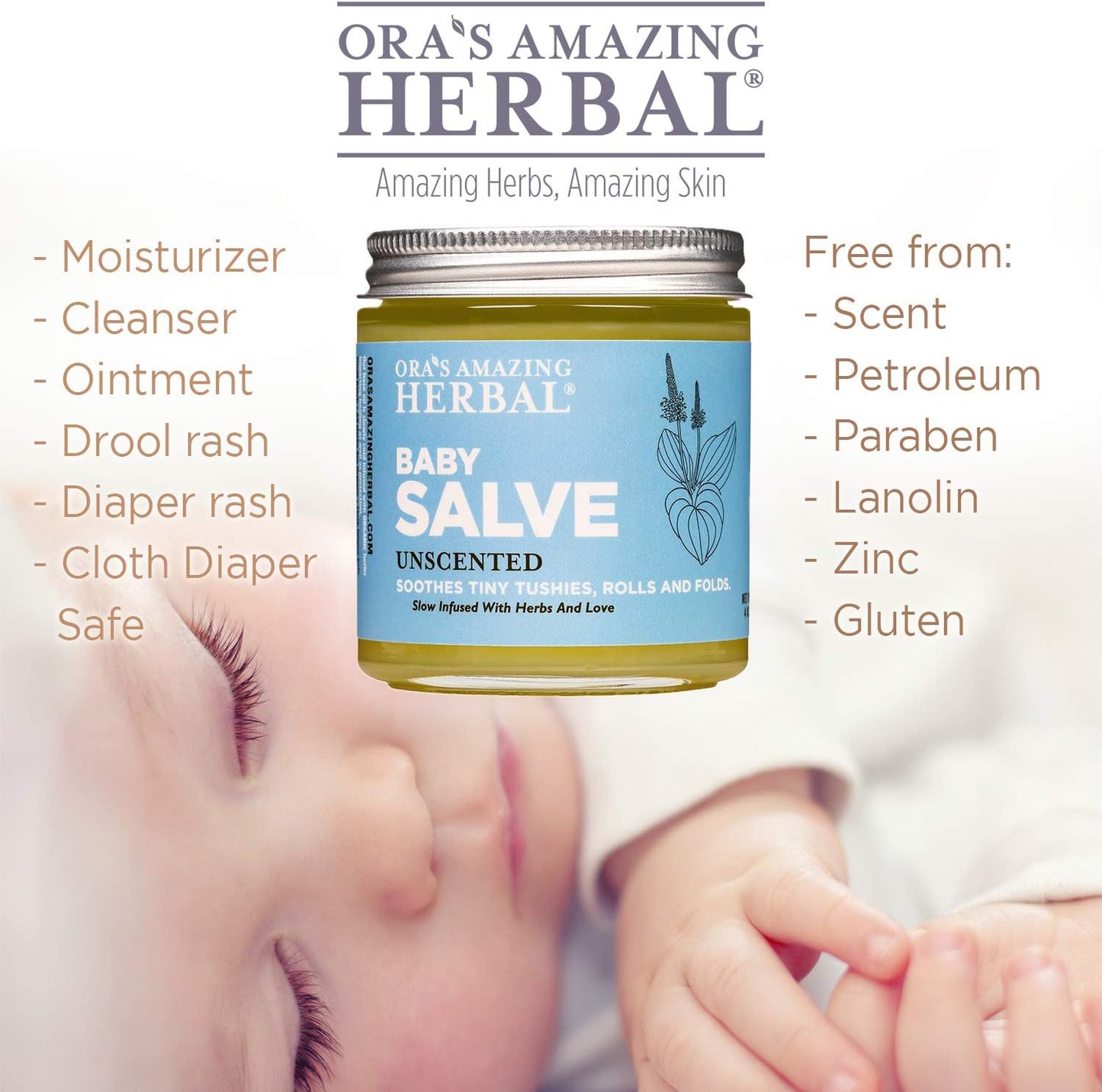 Baby Salve, Diaper Balm, Baby Ointment, Newborn Salve, Natural Baby Care with Calendula, Set of 1