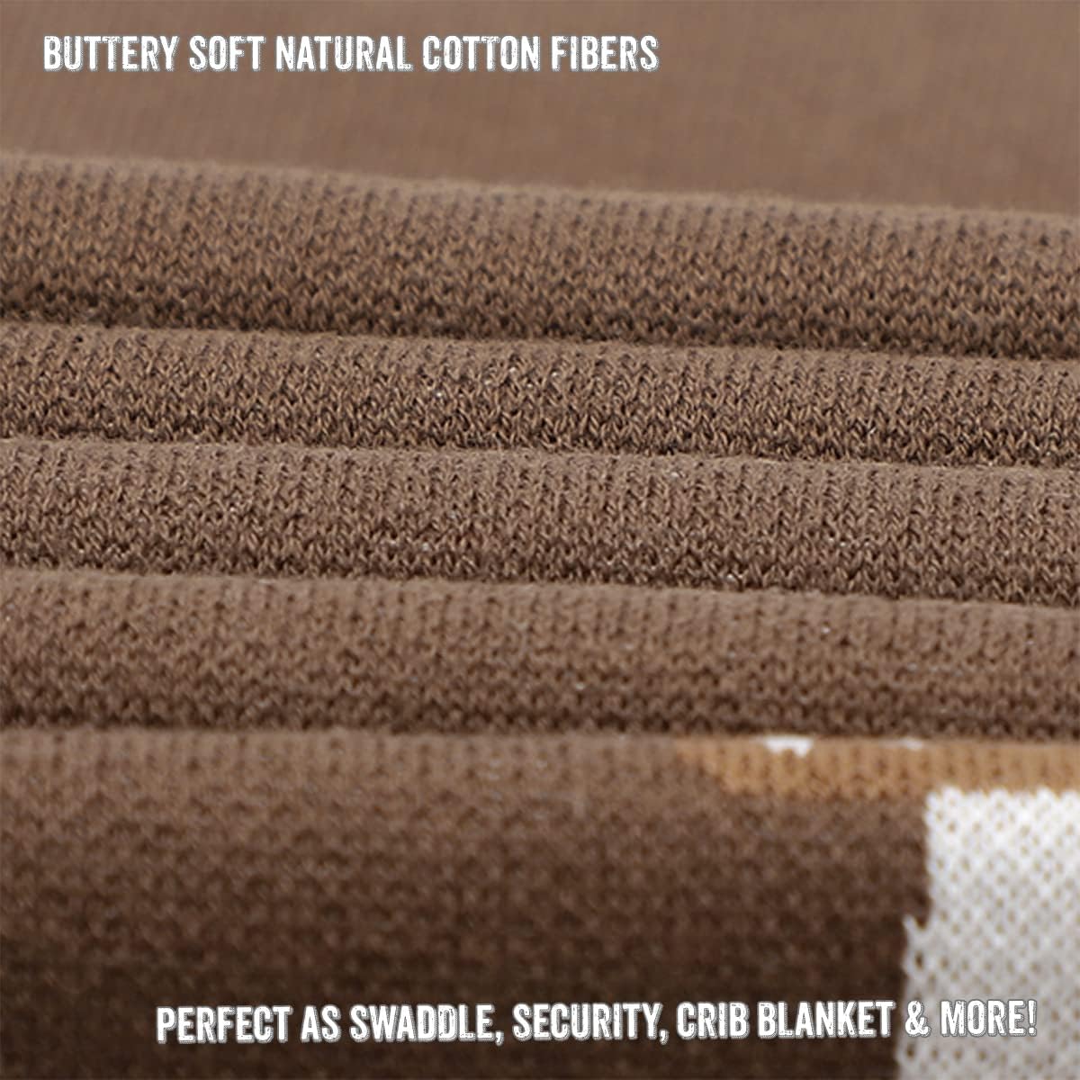 Knit Baby Swaddling Blanket - 100% Cotton Lightweight Soft Cozy Receiving Swaddle Crib Stroller