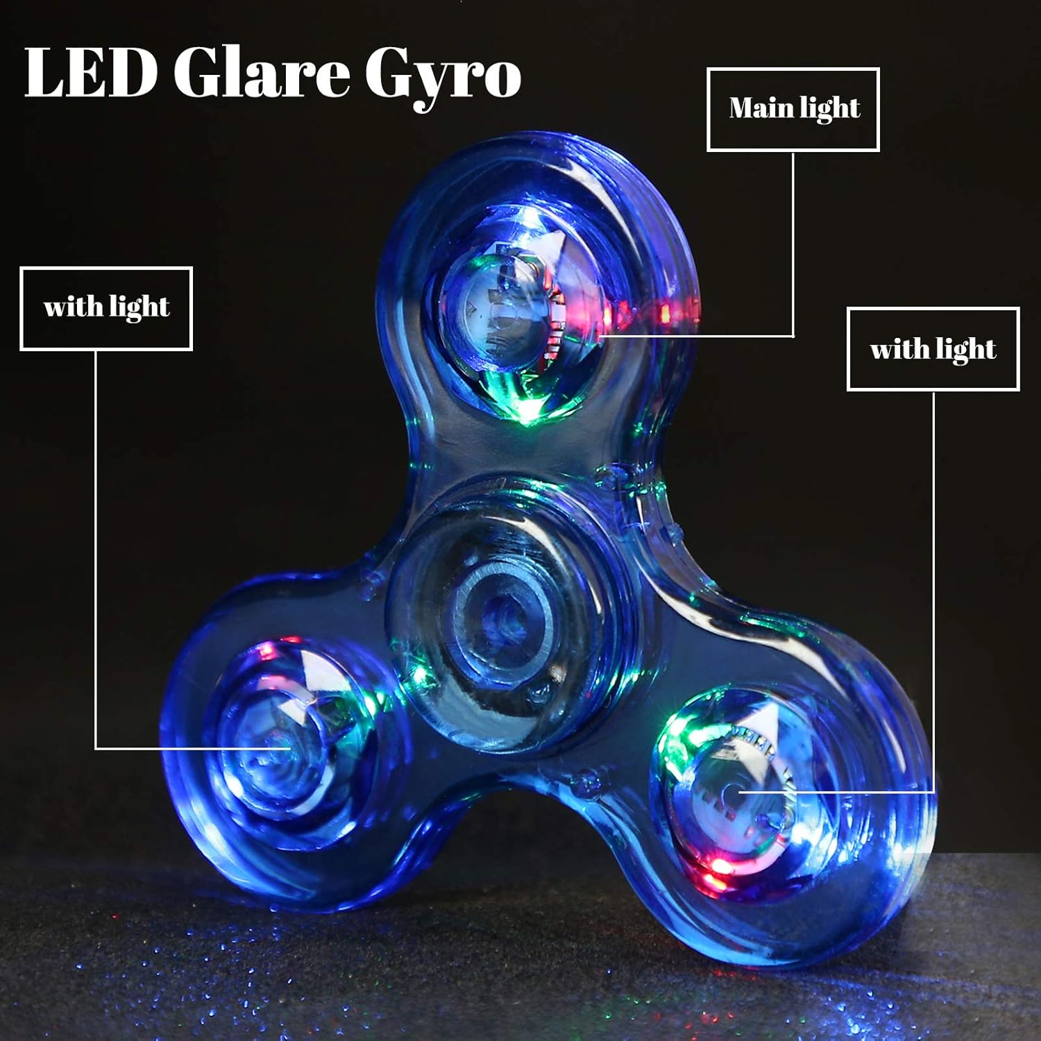 SCIONE LED Fidget Spinners, Light Up Sensory Fidget Toys for Kids, Glow in The Dark Toys for Kids