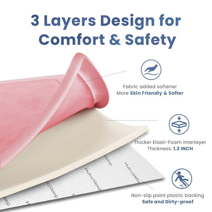 Baby Play Mat for Floor,1.3" Thick Memory Foam Tummy Time Mat for Toddlers,Infants,Kids,Soft Coral