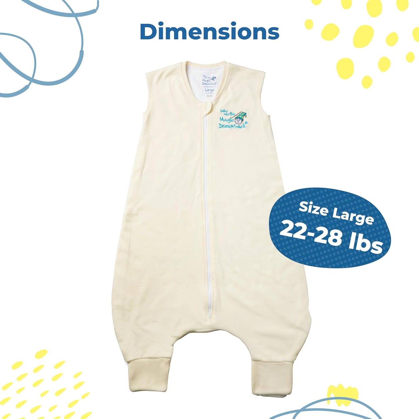 Magic Sleepsuit Baby Merlin's Cotton Baby Swaddle Transition Product - Soft and Cozy Design, Double