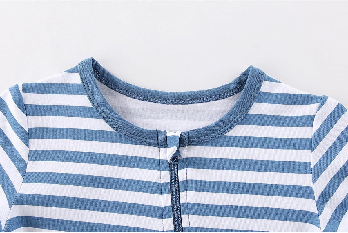 2 Pack Unisex Baby Short Sleeve Rompers 2 Way Zipper New Born One-Piece Jumpsuits 0-24Months Infant