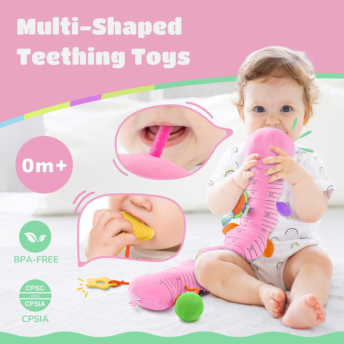 Baby Toys 6-12 Months Music Caterpillar Infant Toys Stuffed Animals 0-3-6 Months Teething Tummy