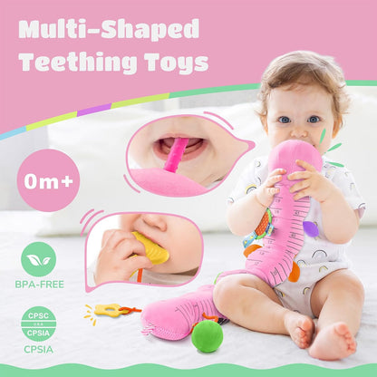 Baby Toys 6-12 Months Music Caterpillar Infant Toys Stuffed Animals 0-3-6 Months Teething Tummy