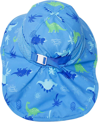 CHUNG Baby Sun Protection Hat Summer Toddler Adjustable UPF 50+ Wide Brim Neck Flap Beach Caps Boys