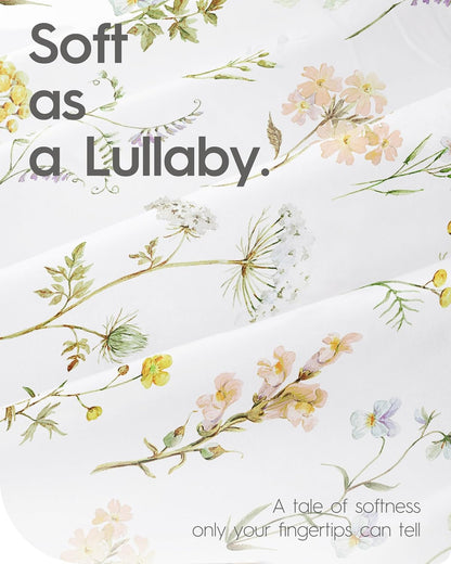Pack N Play Sheets Fitted, TotBasic Ultra Soft Flower Mini Crib Sheets, Premium Jersey Knit Pack
