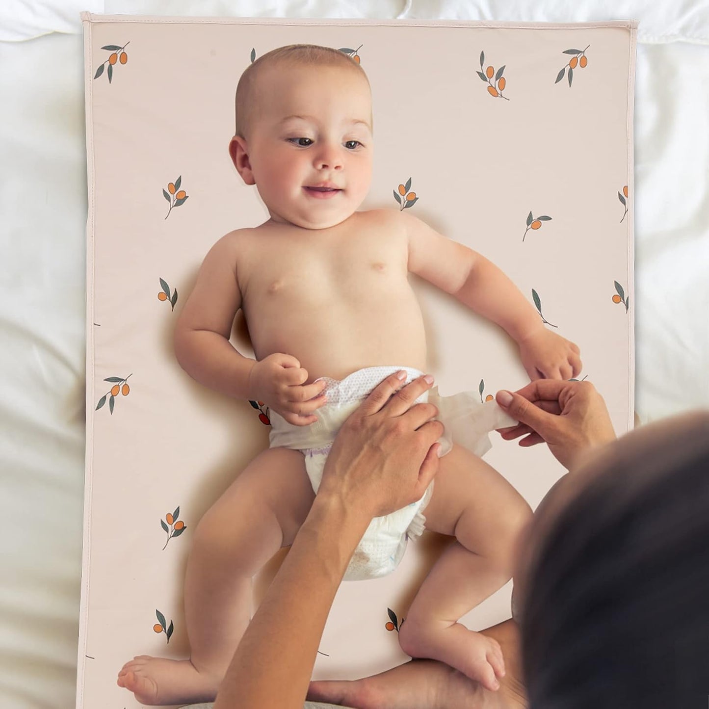 Vegan Leather Baby Changing Mat - Wipeable Portable Changing Pad, Foldable Travel Changing Mat for