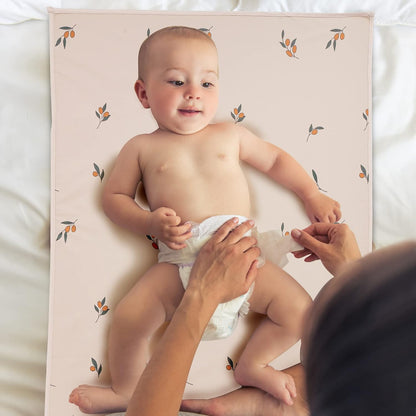 Vegan Leather Baby Changing Mat - Wipeable Portable Changing Pad, Foldable Travel Changing Mat for