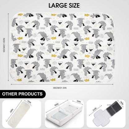 Baby Diaper Changing Pad, 21 5/8" x 31.5" Waterproof Changing Pad Liners - Reusable Soft and