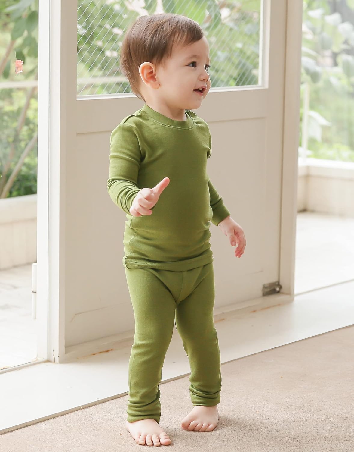 VAENAIT 6M-12Y Toddler Toddler Kids Toddler Girls Boys Soft Comfy Modal Tencel Solid Raglan