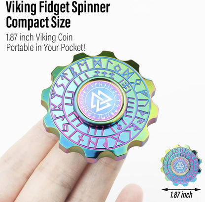 FREELOVE Metal Fidget Spinner, Viking Pirate Haptic Gyro, Heavy Stainless Steel Hand Spinning