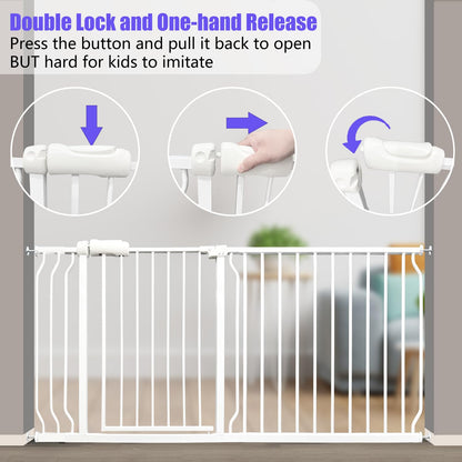 Extra Wide Baby Gate 48-53 Inch, Tension Mounted No Drilling, Pressure Mounted Indoor Safety Gate