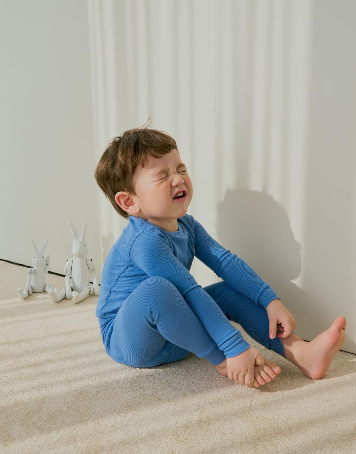 moimoln Pajamas Set 6M-5Y Solid Ribbed Unisex Baby & Toddler, Soft Viscose, Snug-Fit, Everyday