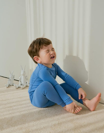 moimoln Pajamas Set 6M-5Y Solid Ribbed Unisex Baby & Toddler, Soft Viscose, Snug-Fit, Everyday