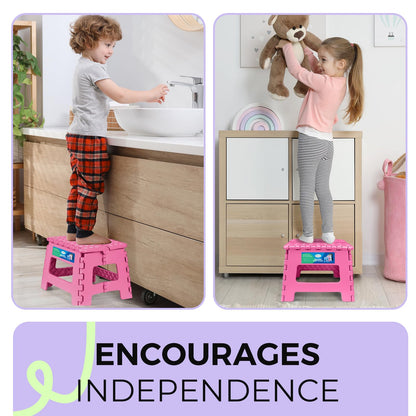 Dyforce Kids Step Stool 9 Inch, 300lbs Folding Step Stool for Toddler