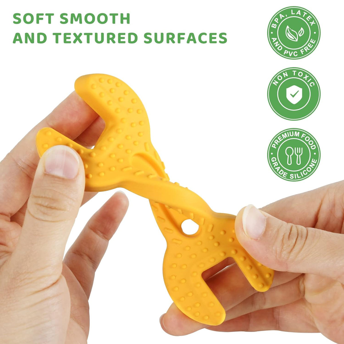 Fu Store 4 Pack Soft Silicone Teething Toys for 0-12 Months 6-24 Months Toddlers Infant Hammer