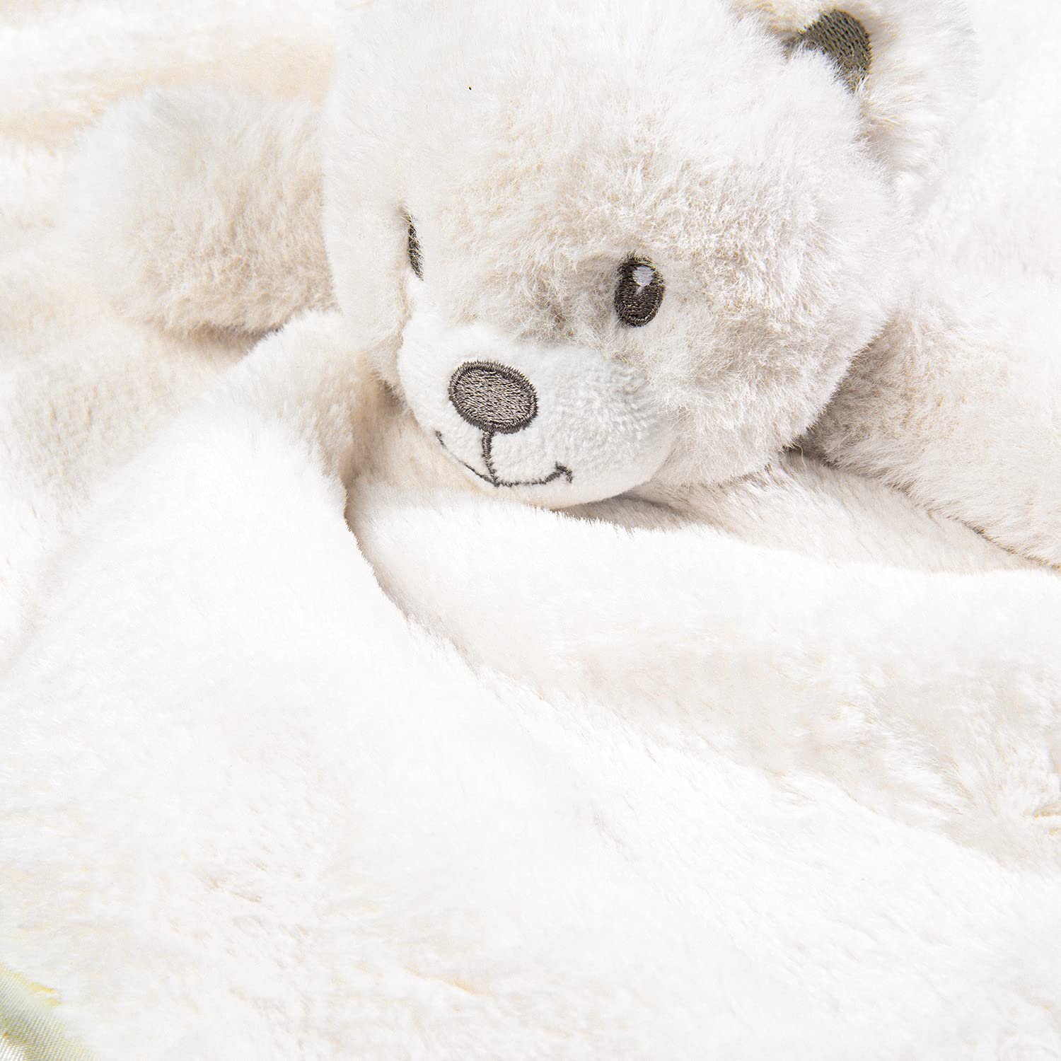 Bear Security Blanket Soft Baby Lovey Fluffy Blanket Unisex Lovie Snuggle Toy Baby Bear Stuffed