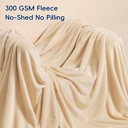 PHF Ultra Soft Fleece Blanket King Size, No Shed No Pilling Luxury Plush Cozy 300GSM Lightweight