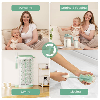 Momcozy Baby Bottle Drying Rack, 18 Bottles Vertical Space Saving