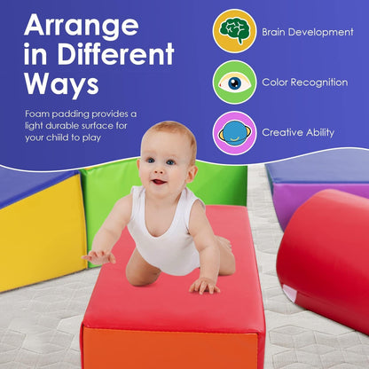 PayLessHere Climbing Toys for Toddlers 5 Piece Corner Foam Climbing Blocks Set with Soft Foam and