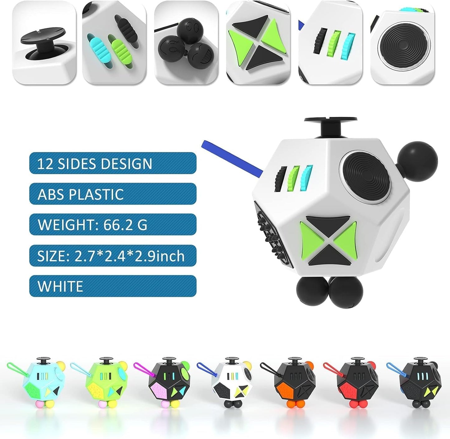 Fidget Dodecagon –12-Side Fidget Toys Cube Relieves Stress and Anxiety Anti Depression Cube for