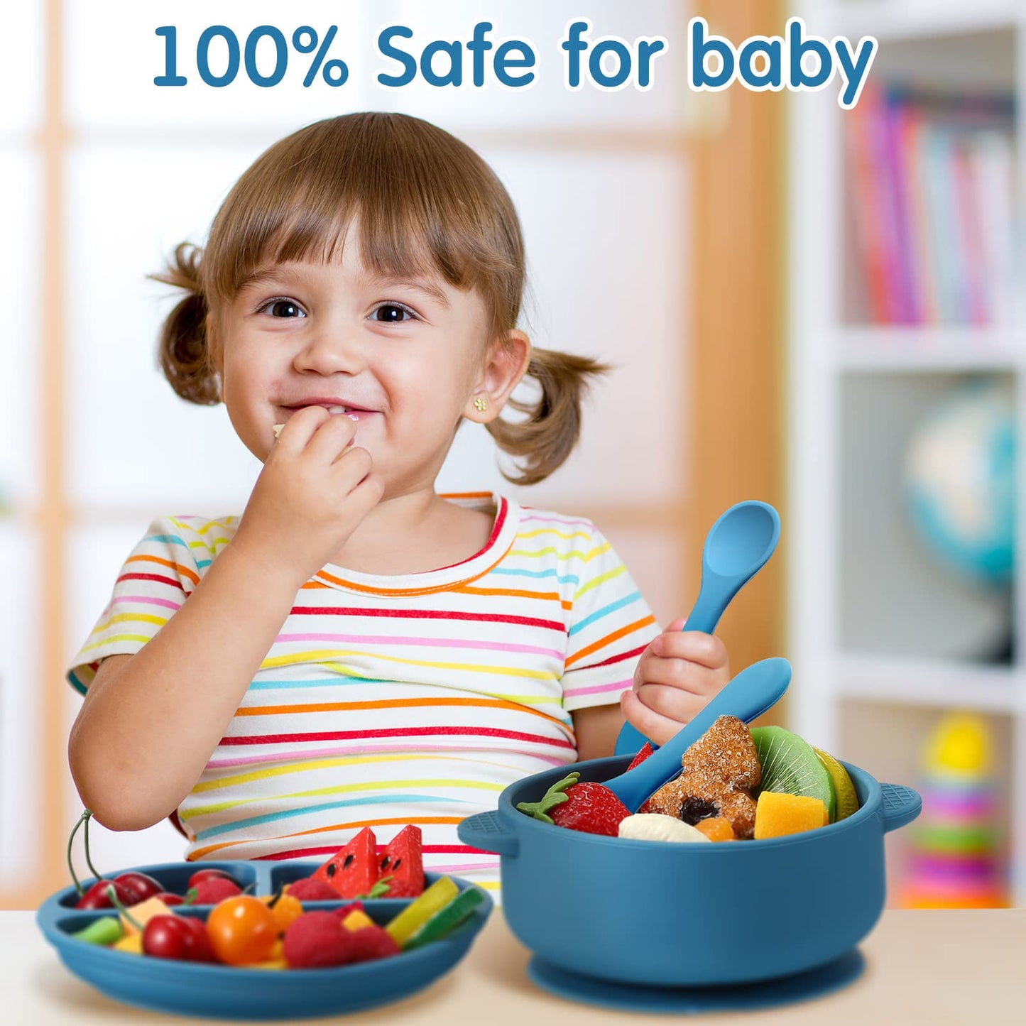 CHENGU Baby Toddler Plates and Bowls Set with Suction