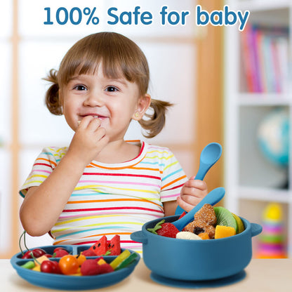 CHENGU Baby Toddler Plates and Bowls Set with Suction