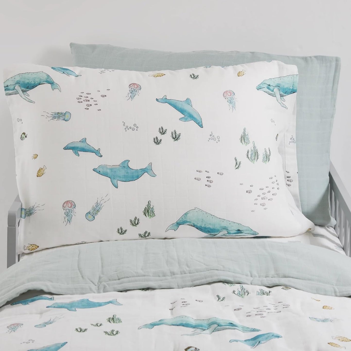 Little Unicorn Standard Pillowcase 2 Pack | Super Soft & Breathable Muslin Fabric | Snug Envelope