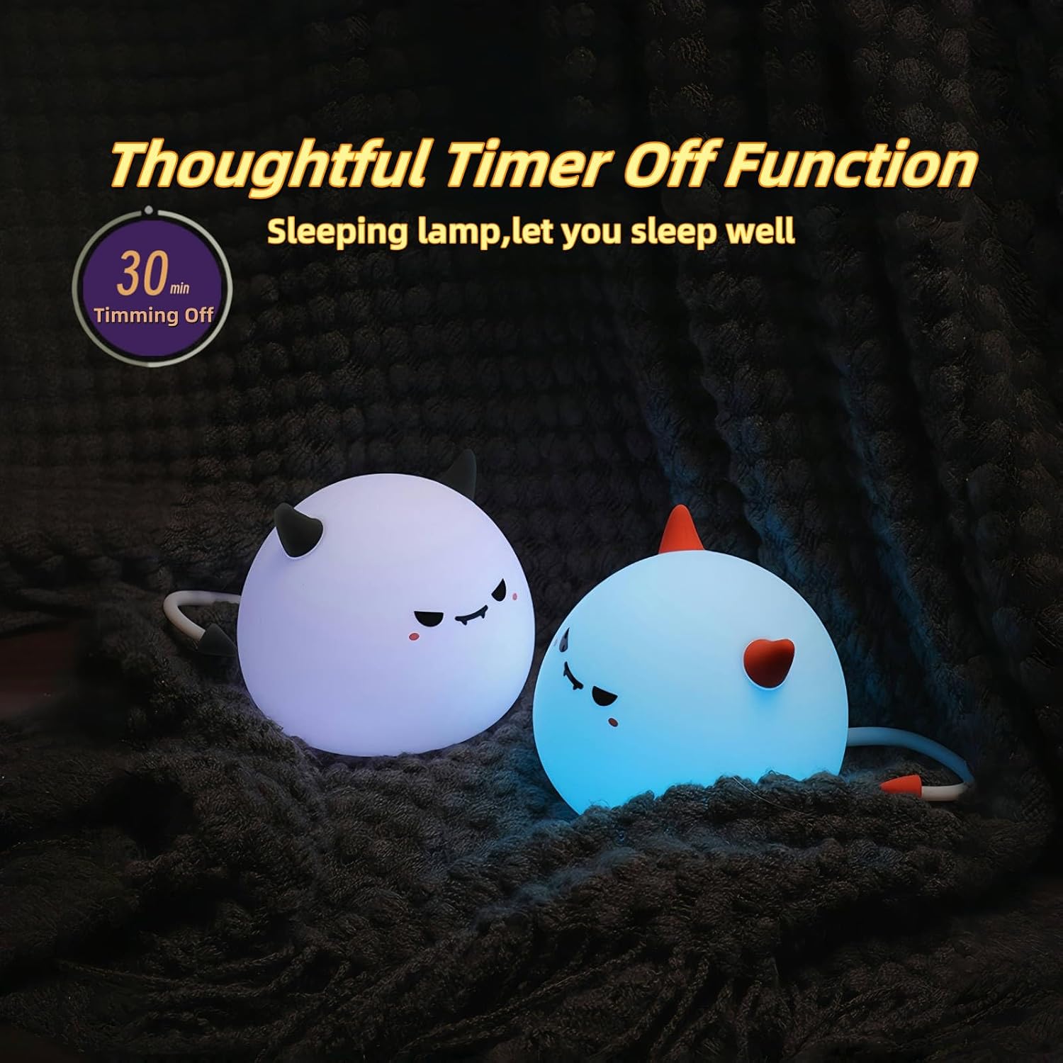 Cute Monster Night Light for Kids,Cute Monster lamp Soft Silicone Lamp 3 Level Dimmable Changing