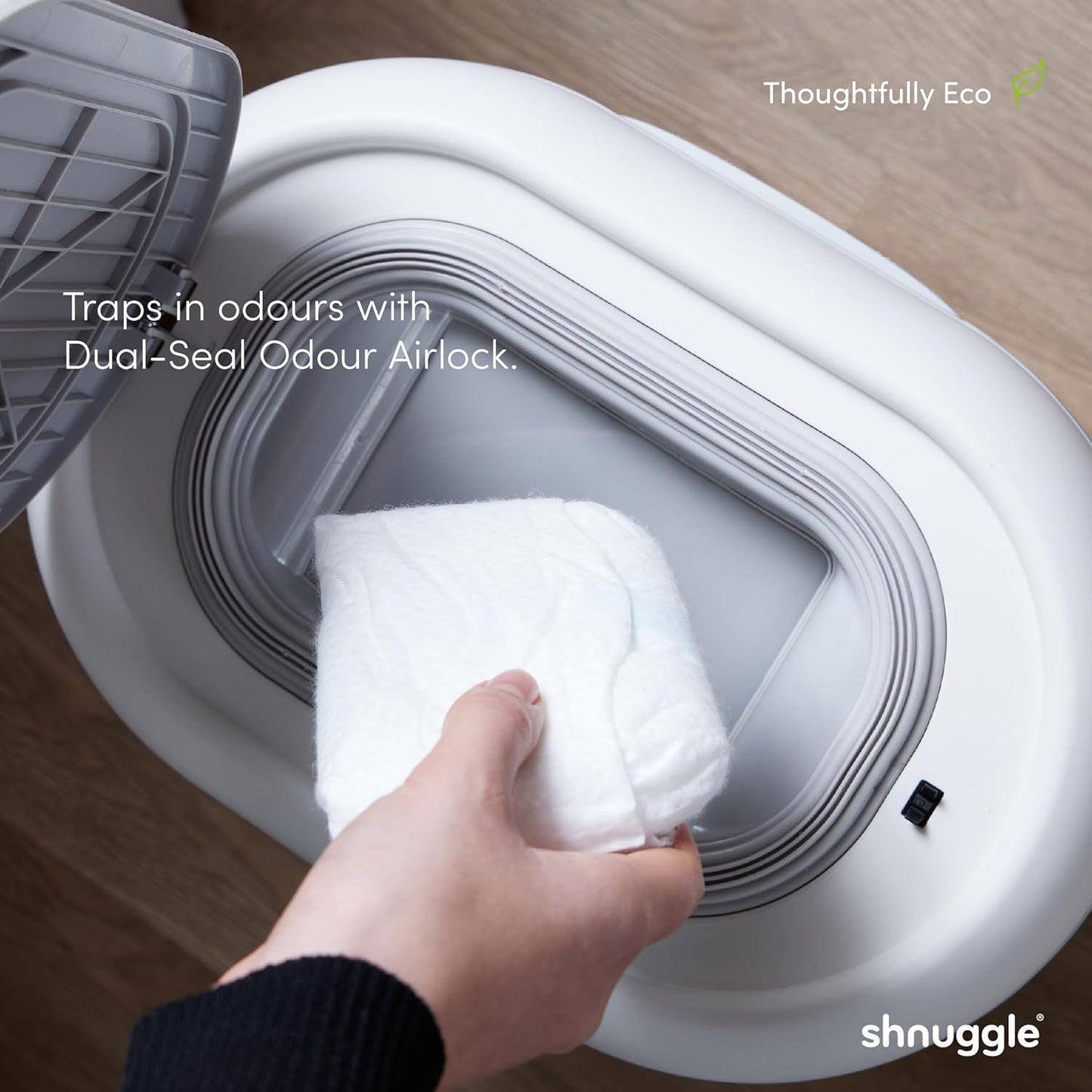Changing Essentials Bundle - Squishy Changing Mat Grey + Eco-Touch Diaper Bin + Better Bag Liners