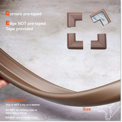 Roving Cove HeftyFit Edge Corner Protector Baby Proofing (Large 15ft Edge 4 Corners), Heavy-Duty