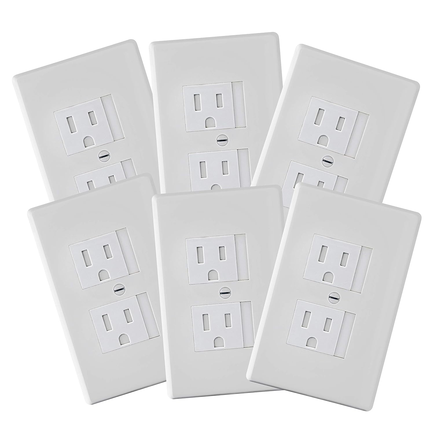 6-Pack Safety Innovations Self-Closing Outlet Covers (For Center Screw Outlets Only) - Measures