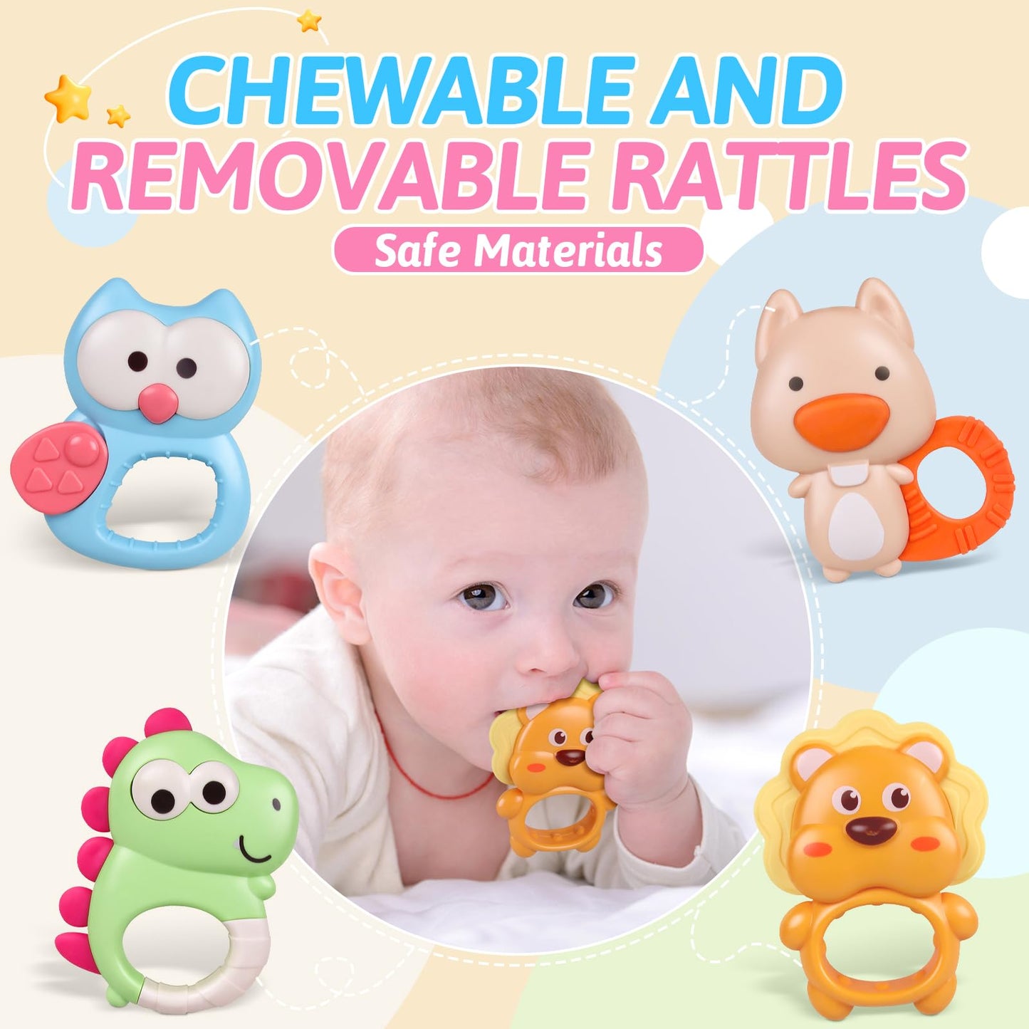 RSEPD Crib Mobile with Music and Lights, Baby Mobiles for Cribs, Nursery Musical Mobile for
