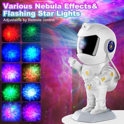 XIAOER Astronaut Galaxy Projector, Robot Star Night Light for Bedroom, Starry Nebula Space
