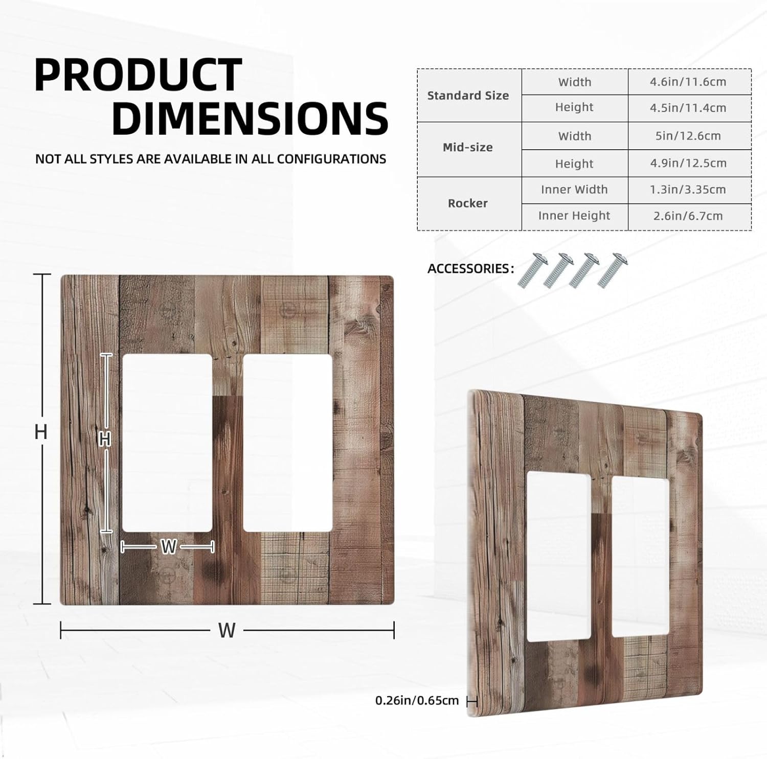 Decorative Outlet Covers Retro Wood Plank Vintaga Wooden Board 2 Gang Wall Plate Double Rocker Two