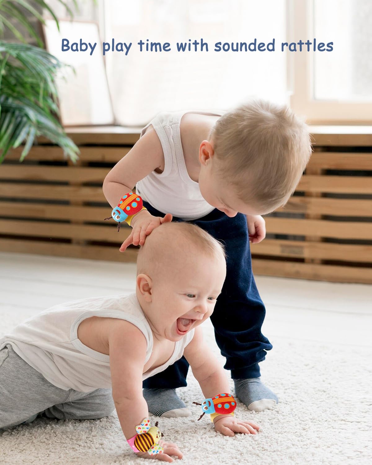 Wrist Rattles Foot Finder Rattle Toy for 3-6 Months Baby, Feet Leg Ankle Socks Arm Hand Bracelet